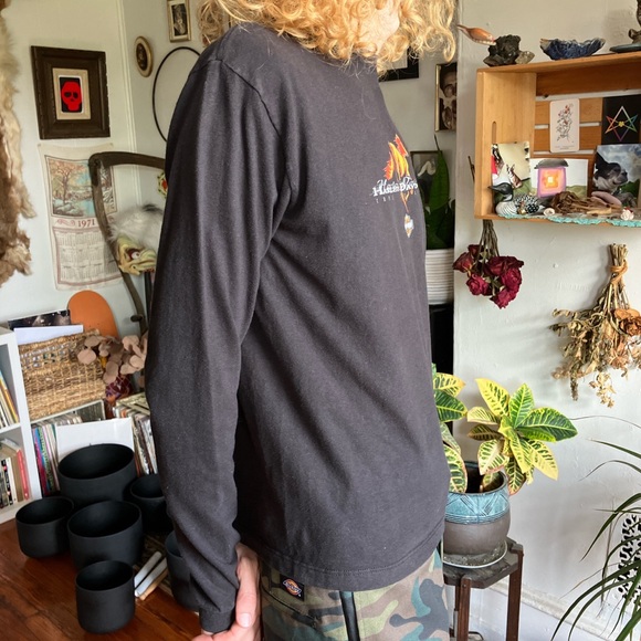 💀 SOLD 💀 Vintage 2004 Harley Davidson Fire Horse Black Longsleeve ~ Size M - Picture 2 of 9